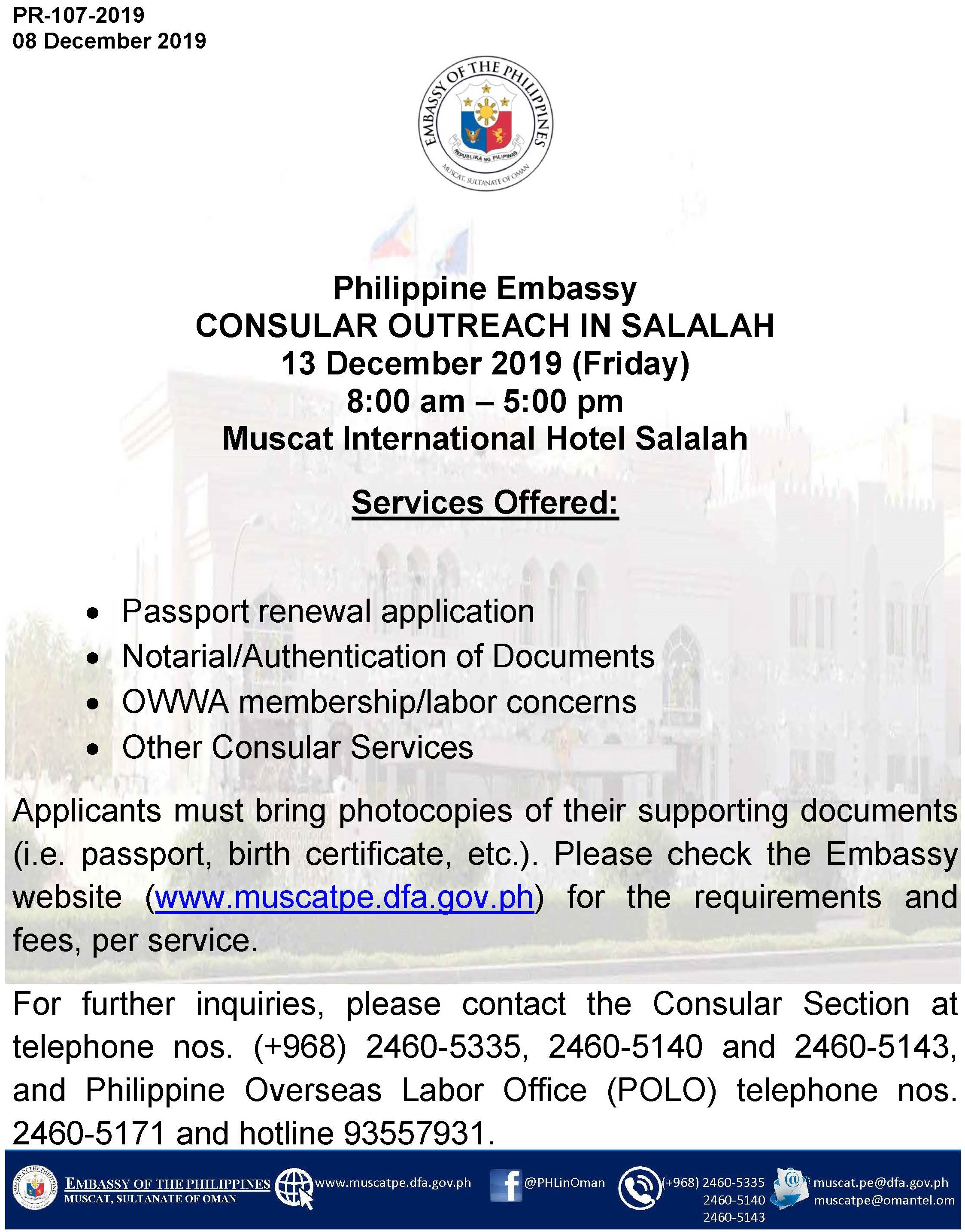 PR 107 2019 CONSULAR OUTREACH IN SALALAH for posting