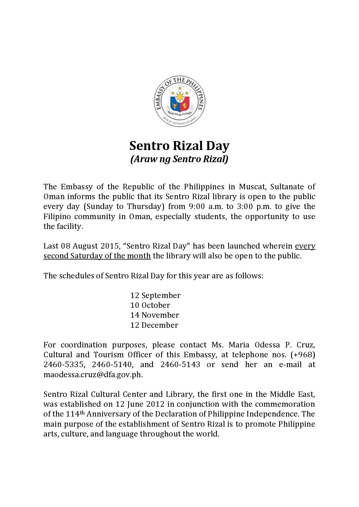 Sentro Rizal Day